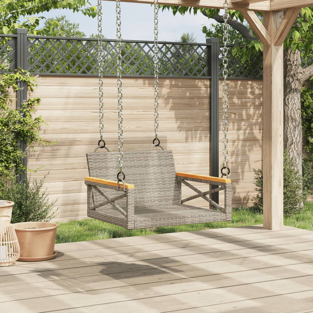 vidaXL Panchina a Dondolo Grigia 63x62x40 cm in Polyrattan