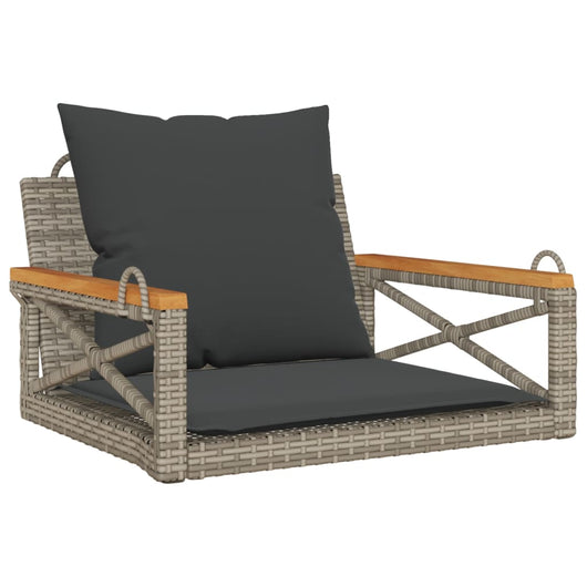 vidaXL Panchina Dondolo con Cuscini Grigia 63x62x40 cm in Polyrattan