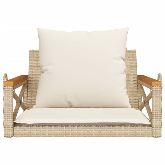 vidaXL Panchina a Dondolo con Cuscini Beige 63x62x40 cm in Polyrattan