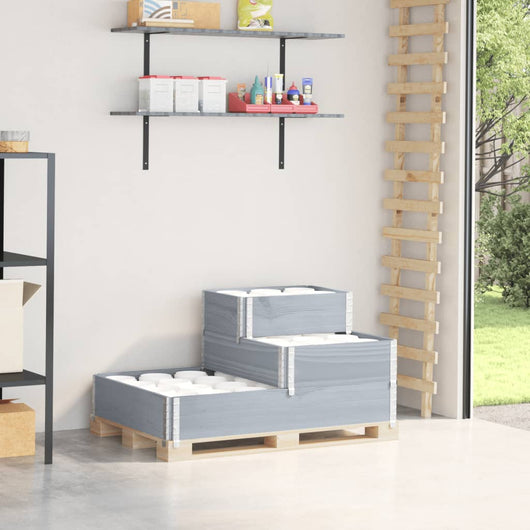 vidaXL Fioriera Rialzata a 3 Livelli Grigia 120x80 cm Legno di Pino