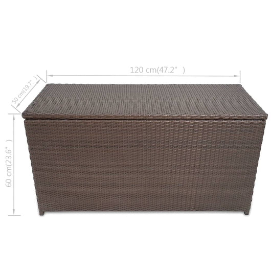 vidaXL Baule da Giardino Marrone 120x50x60 cm in Polyrattan