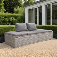 vidaXL Lettino da Giardino Grigio 195x60 cm in Polyrattan