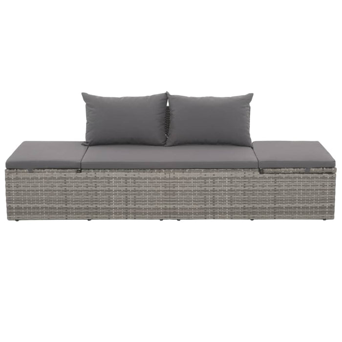 vidaXL Lettino da Giardino Grigio 195x60 cm in Polyrattan