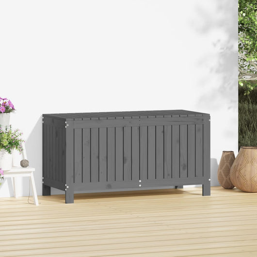 vidaXL Contenitore da Giardino Grigio 115x49x60 cm Legno Massello Pino