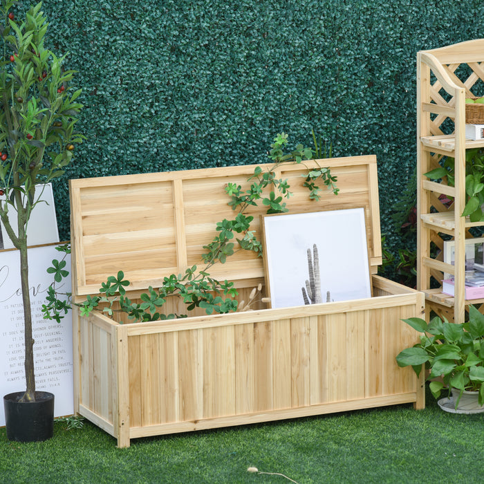 Panchina Contenitore da Giardino 115x45x75 cm in Legno Naturale