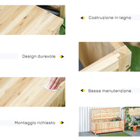 Panchina Contenitore da Giardino 115x45x75 cm in Legno Naturale