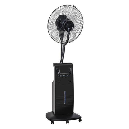 Ventilatore a Piantana Ø44,5 cm con Nebulizzatore ad Acqua e Telecomando Nero