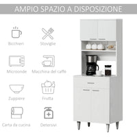 Credenza da Cucina 60x40x160 cm in Legno Bianco