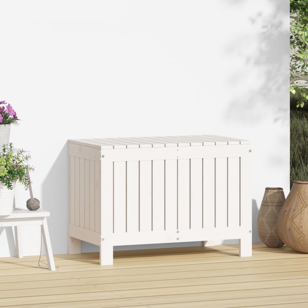 vidaXL Contenitore Giardino Bianco 76x42,5x54cm Legno Massello di Pino