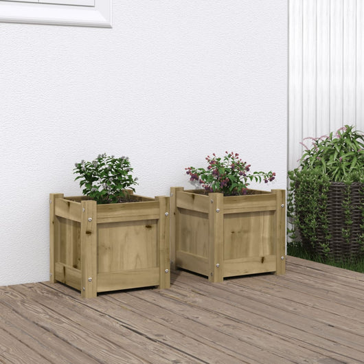 vidaXL Fioriere da Giardino 2 pz in Legno di Pino Impregnato