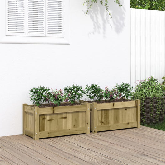 vidaXL Fioriere da Giardino 2 pz in Legno di Pino Impregnato