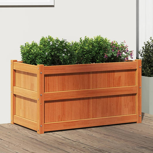 vidaXL Fioriera Giardino Marrone Cera 90x50x50 cm Legno Massello Pino