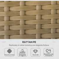 Set Salotto da Giardino Divano Angolare e Tavolino in Rattan Beige e Caffè