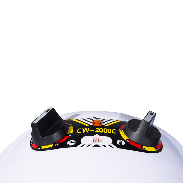 Casco Asciugacapelli Professionale 1180W con Ruote e Timer Bianco