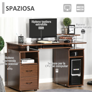 Scrivania da Ufficio Porta PC 120x55x85 cm in Legno Marrone Noce