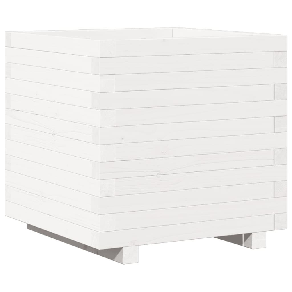 vidaXL Fioriera da Giardino Bianca 50x50x49,5cm Legno Massello di Pino