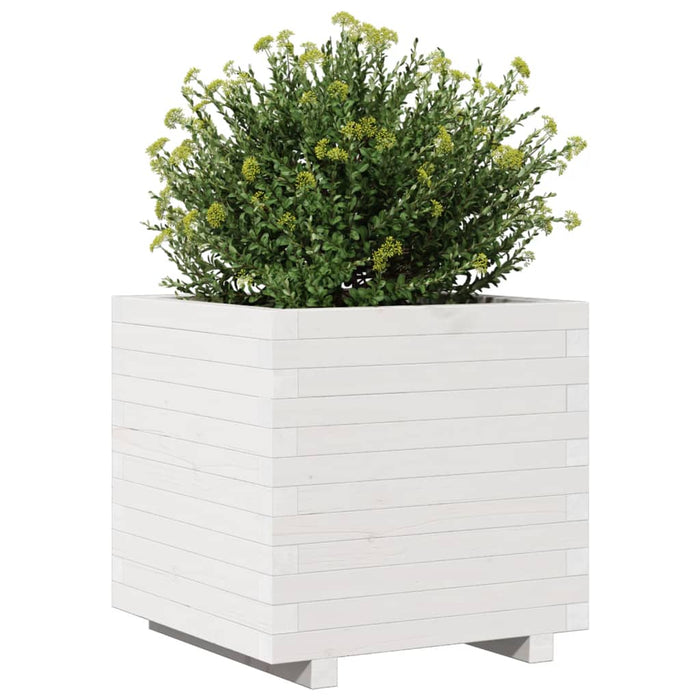 vidaXL Fioriera da Giardino Bianca 50x50x49,5cm Legno Massello di Pino