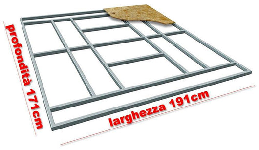 Base Supporto Pavimento per Casetta in Lamiera 191x171 cm Floor M