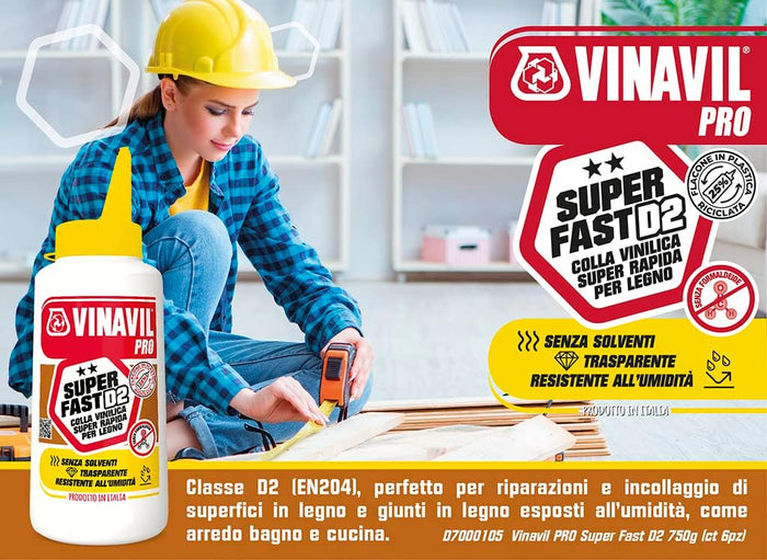 COLLA VINILICA 'VINAVIL PRO SUPER FAST D2' BOSTIK