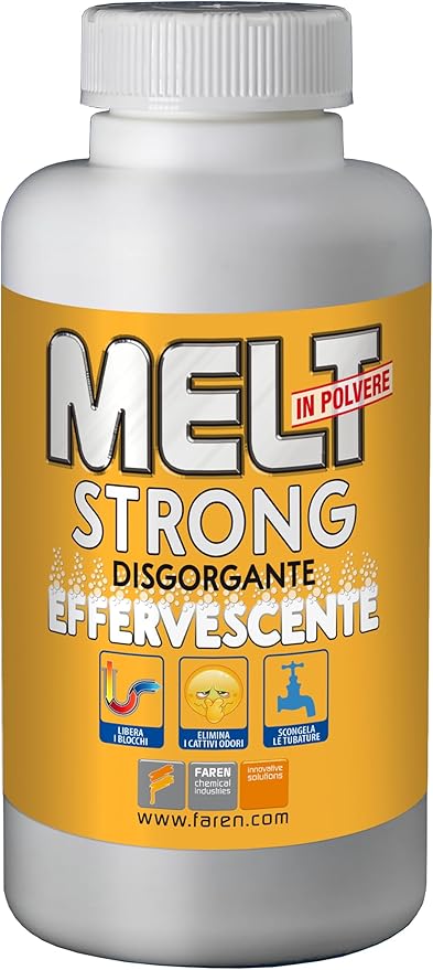 DISGORGANTE EFFERVESCENTE MELT STRONG IN POLVERE 600 GR. Barattolo 600 gr.