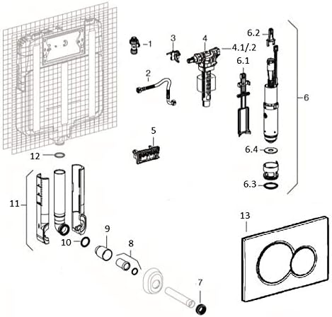 TUBO DI RISCIACQUO PER CASSETTE GEBERIT Bianco - 50x40