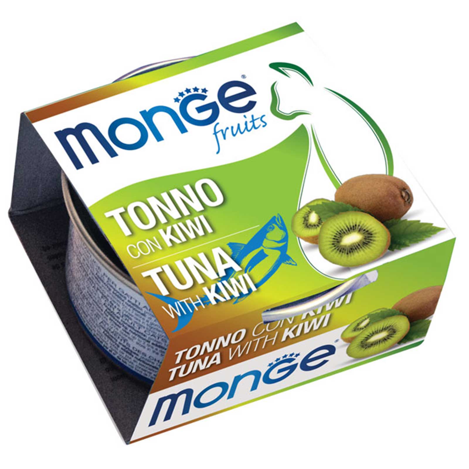 Monge fruits scatolette umido gatto 80g. Confezione risparmio 80g X 24 scatol... size: 80g, flavor: TONNO KIWI