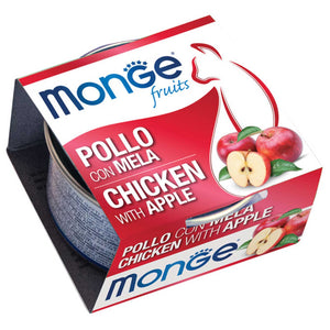 Monge fruits scatolette umido gatto 80g. Confezione risparmio 80g X 24 scatol... flavor: POLLO MELA, size: 80g