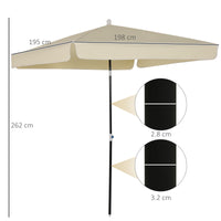 Ombrellone da Giardino 2x2m in Matallo e Poliestere Bianco Crema