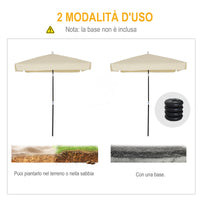 Ombrellone da Giardino 2x2m in Matallo e Poliestere Bianco Crema