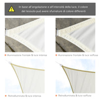 Tenda a Vela Ombreggiante Rettangolare 3x4m in Poliestere Bianco Crema