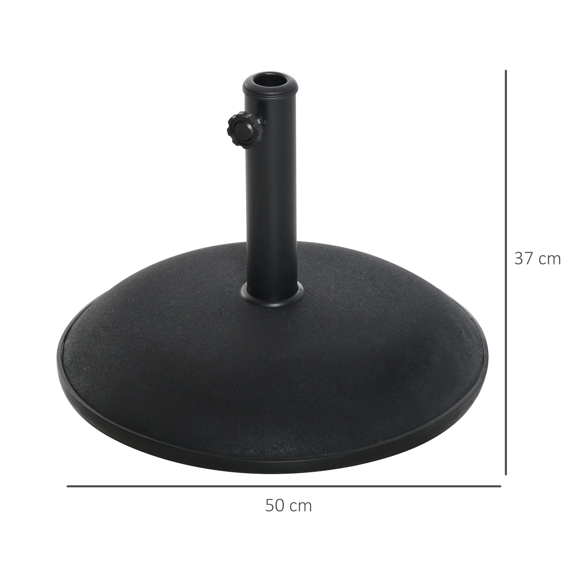 Base per Ombrellone da Giardino Ø50x37 cm in Cemento Nero