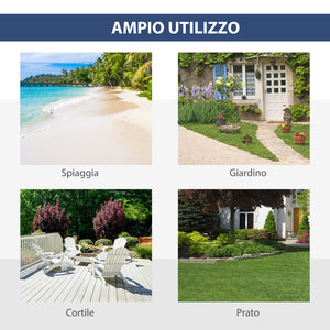 Tenda da Spiaggia Pop Up 220x173x120 cm con Finestre in Poliestere Blu