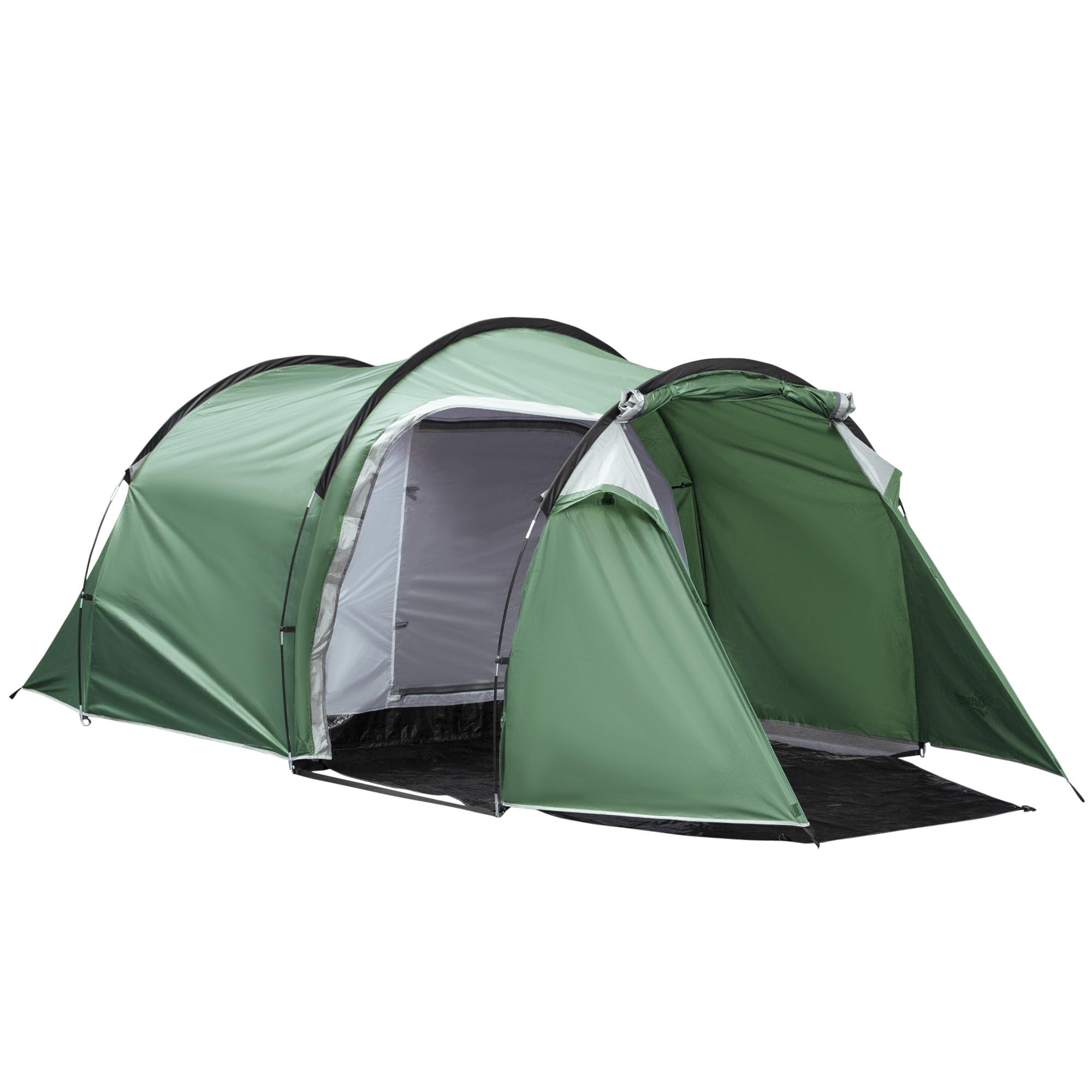 Tenda da Campeggio 4 Persone 426x206x154 cm con Vestibolo Verde