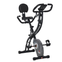 Cyclette Magnetica Pieghevole con Bande Elastiche e Display LCD Grigia