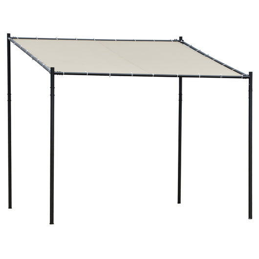 Pergola da Giardino 3x2,85m in Metallo e Poliestere Beige