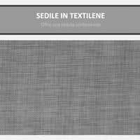 Dondolo 3 Posti da Giardino 196x128x172 cm in Metallo e Textilene Grigio Scuro