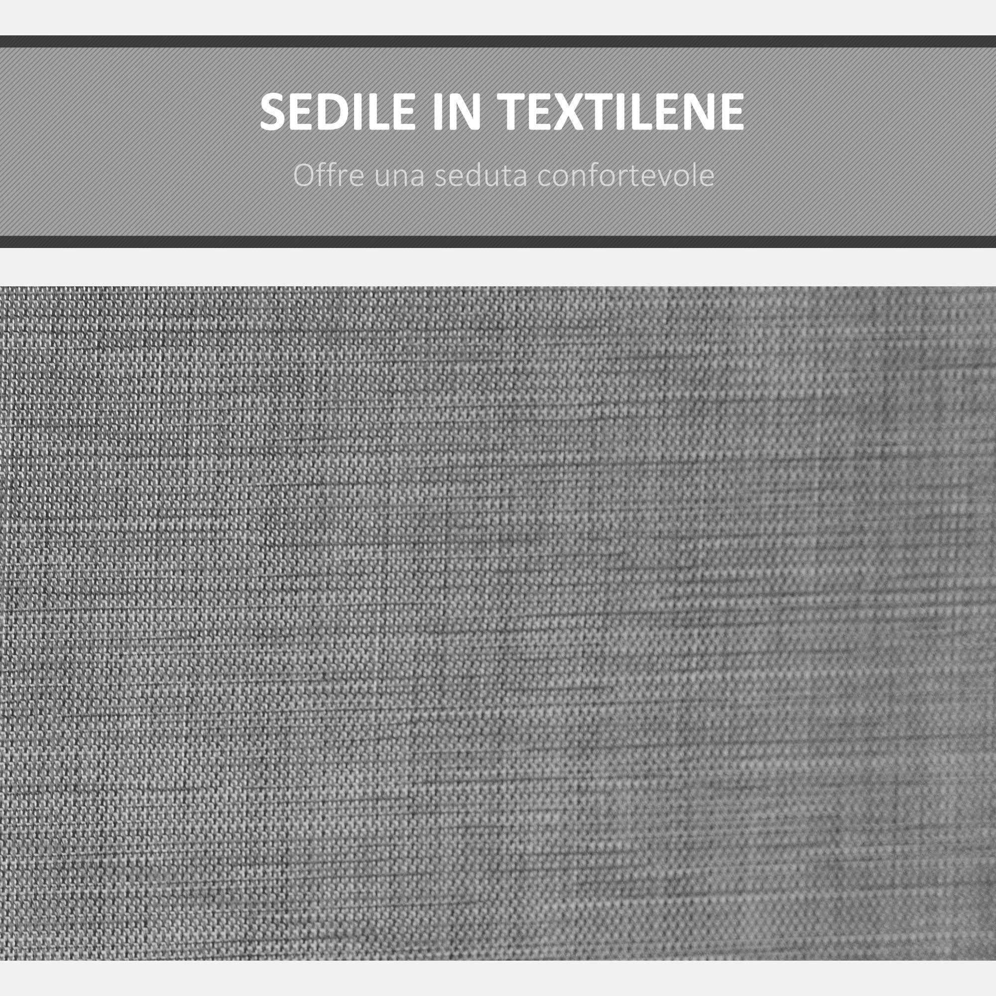 Dondolo 3 Posti da Giardino 196x128x172 cm in Metallo e Textilene Grigio Scuro