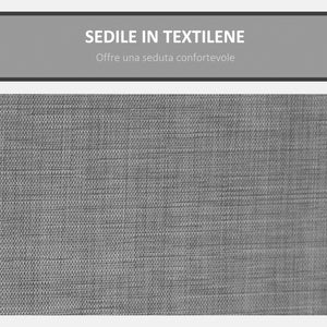 Dondolo 3 Posti da Giardino 196x128x172 cm in Metallo e Textilene Grigio Scuro