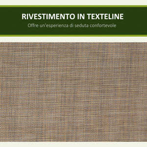 Dondolo 3 Posti da Giardino 196x128x172 cm in Metallo e Textilene Marrone