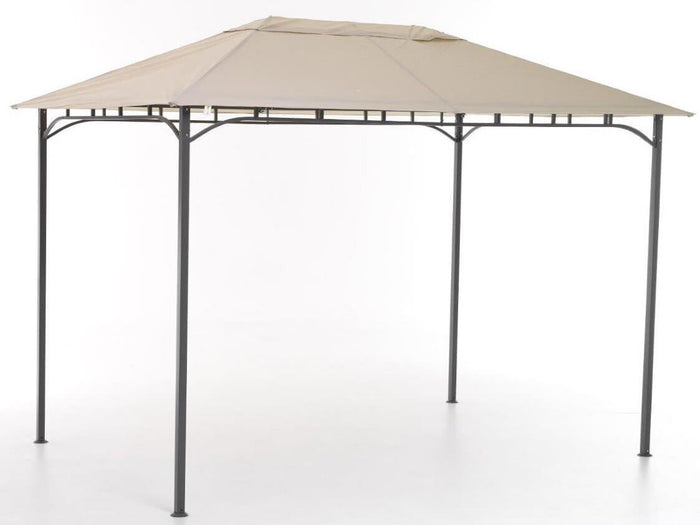 Gazebo da Giardino 3x3m in Ferro e Poliestere Rodi Beige