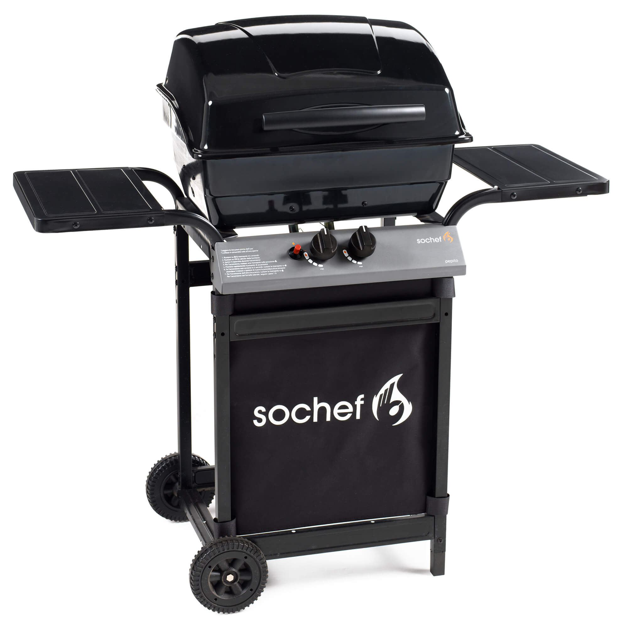 Barbecue a Gas GPL Pietra Lavica 2 Fuochi 7,6kW Sochef Pepito