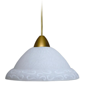 Sospensione D30 1xE27 Montatura Oro Vetro Screpolato Bianco E-Energy Asia