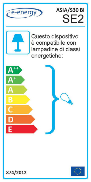 Sospensione D30 1xE27 Montatura Oro Vetro Screpolato Bianco E-Energy Asia