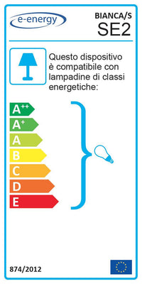 Sospensione D50 1xE27 Montatura Bianca Vetro Lastra Bianco E-Energy Bianca