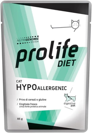 Prolife Cat Veterinary Diet Hypoallergenic confezione 12 bustine x 85 grammi