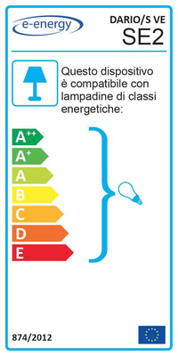 Sospensione D50 1xE27 Montatura Bianco-Cromo Vetro Lastra Bianco-Verde E-Energy Dario