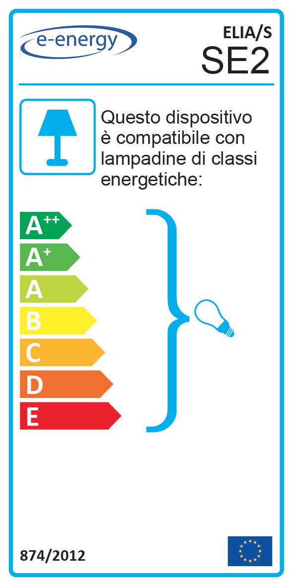 Sospensione 40X40 1xE27 Montatura Bianco-Cromo Vetro Lastra Union E-Energy Elia