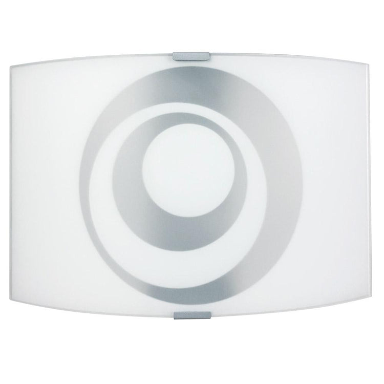 Applique 1xE27 Finali Cromo Vetro Lastra Bianco Decorato Bianco E-Energy Galatea