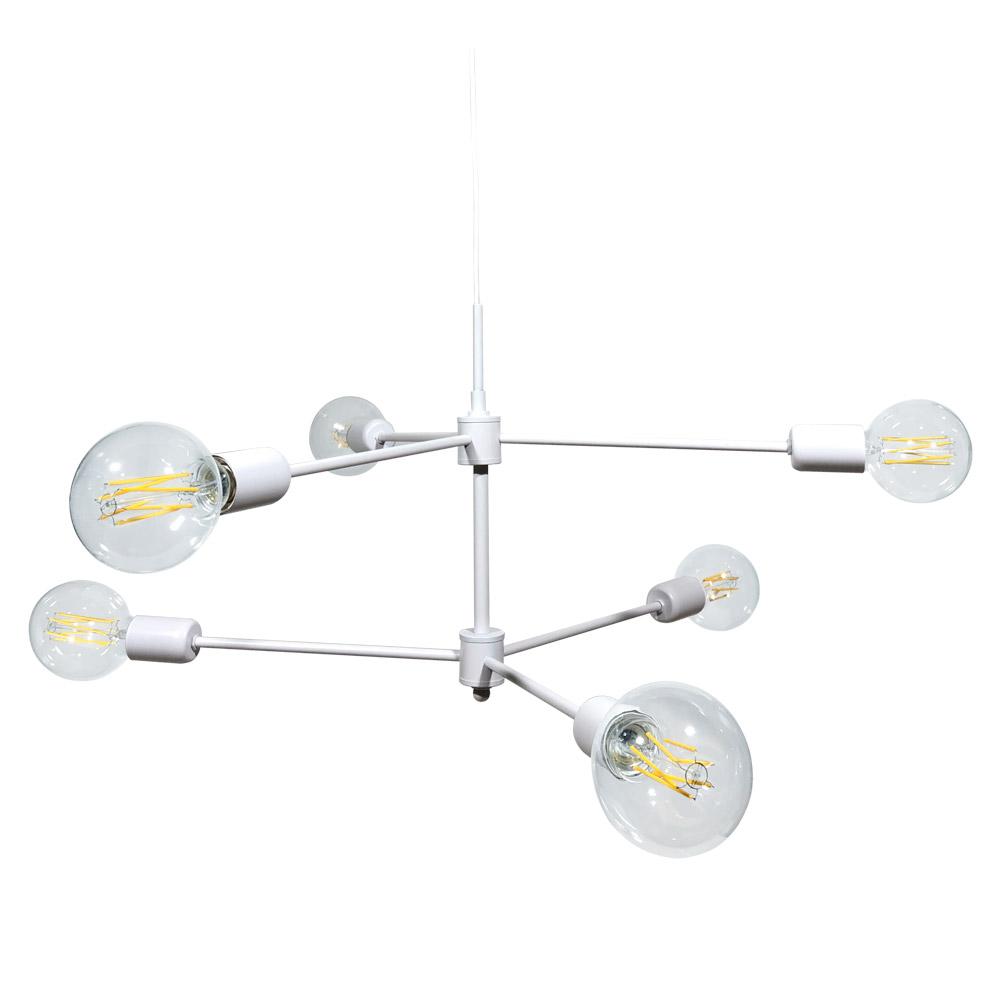 Lampadario 6xE27 Montatura Verniciata Bianco E-Energy Lara