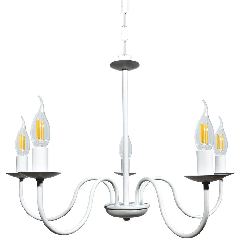 Lampadario 5xE14 Montatura Verniciata Bianco E-Energy Nicla